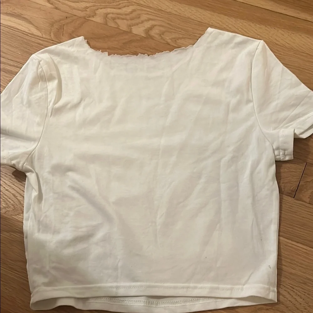 White T-Shirt with Red Cowboy Boot Print - Picture 2 of 5